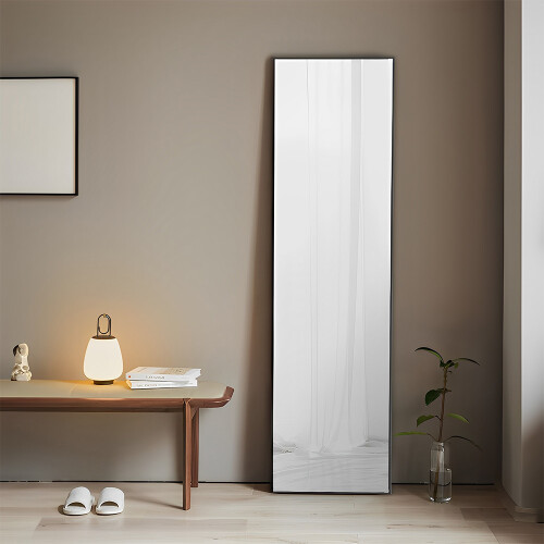 Living And Home Modern Slim Frame Full Length Wall Mirror,Black 1