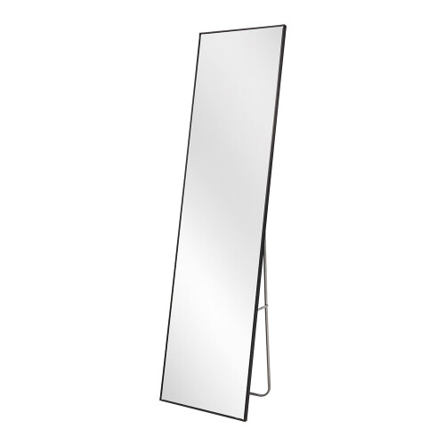 Living And Home 40x150cm Modern Slim Frame Free Standing Full Length Mirror, Black 2