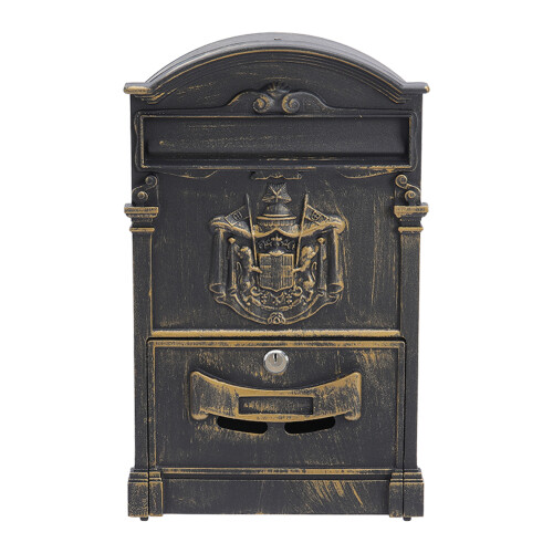 Living And Home Vintage Wall-Mounted Postbox with Lock 2