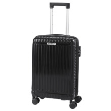 (Black) Hardside Carry-on Suitcase with Spinner Wheels