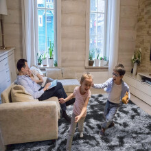 (Tye Dye Black Grey, 120cm x 170cm (4ft x 5ft 8")) Moonlight Shaggy Fluffy Rugs Soft Nonslip Extra Large Area Rug Living Room Bedroom Carpets