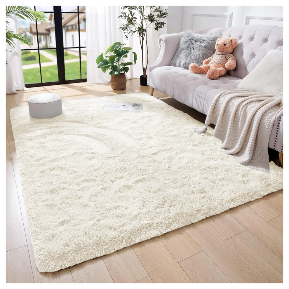 Supreme Bedding Ltd Cream (, 160 X 230) Shaggy Rugs Living Room Area Rug Carpet Mat