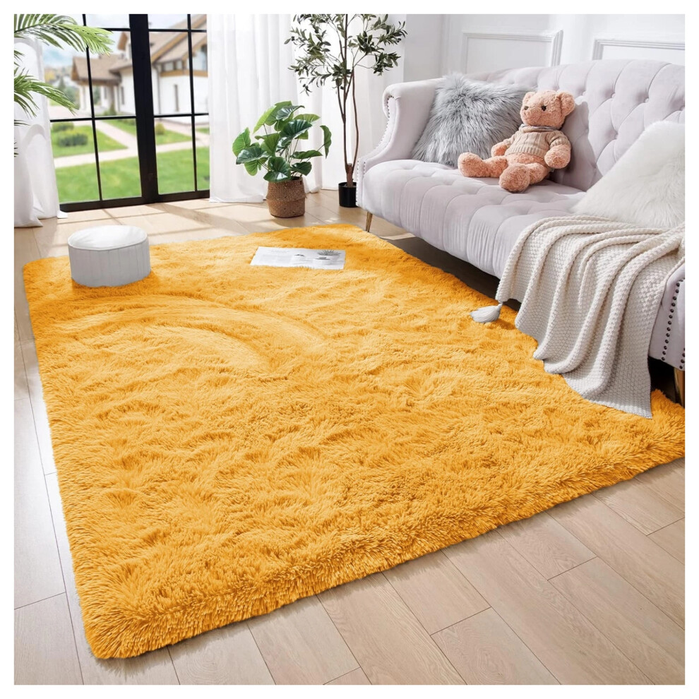 Supreme Bedding Ltd (, 160 X 230) Shaggy Rugs Living Room Area Rug Carpet Mat Yellow