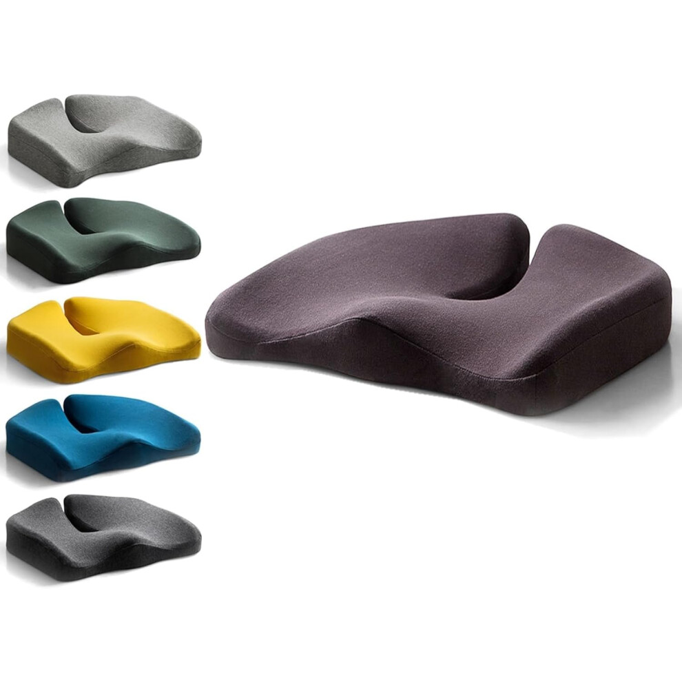 (Coffee) Nordic Comfort Seat Cushion,Ergonomic Memory Foam Seat Cushion for Office & Travel â Hip & Sciatic Pain Relief