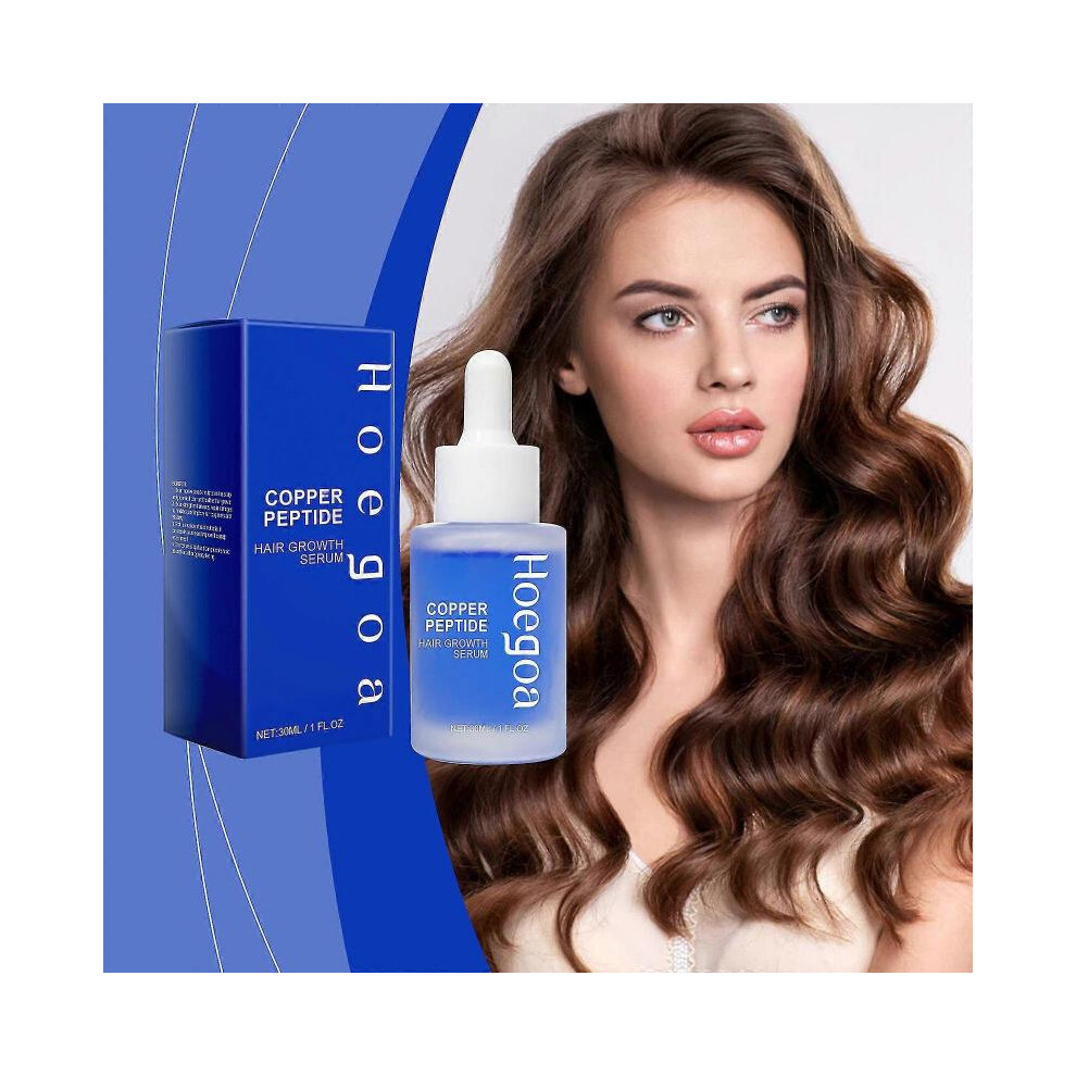 Cobalt/Blue (1Pcs) Copper Peptide Hair Regrowth Formula Ghk-Cu & Ahk-Cu, Copper Peptide Hair Growth Treatment Serum For Men And Women