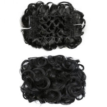 (1) Messy Rose Bun Hair Scrunchies Wig Easy To Wear Curly Hair Extension Bun