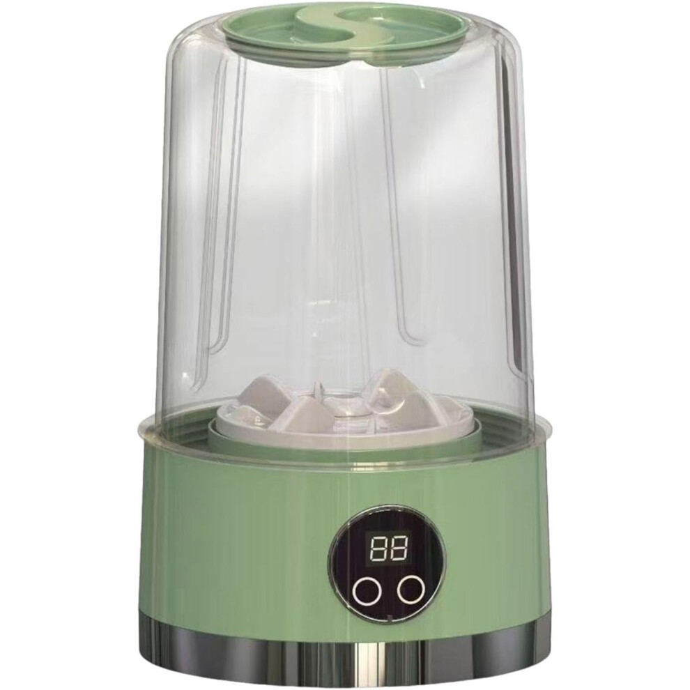 (Green) Mini Washing Machine Portable & Rechargeable - Compact Automatic Washer for Underwear, Socks, Small Laundry - Wireless Charging