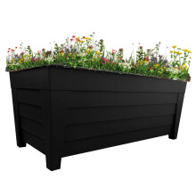 2 Black Large Grosvenor Troughs Long Flower Planters For Home & Garden