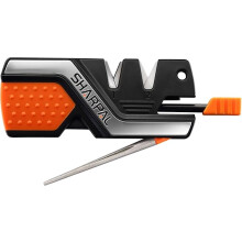 Pocket Knife Sharpener and Survival Tool, with Fire Starter, Whistle and Diamond Sharpening Rod, Quickly Restore and Hone Straight and Serrated Blade