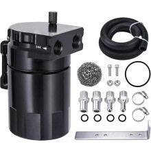 Oil Catch Can, Universal Baffled Catch Can Kit with NBR Fuel Hose