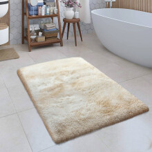 (Tye Dye Cream, 50 x 80 cm (1 ft 6 in x 2 ft 6 in)) Moonlight Shaggy Fluffy Rugs Soft Nonslip Extra Large Area Rug Living Room Bedroom Carpets