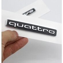 For Audi Black Quattro Rear Boot Trunk Badge Emblem Sticker Metal Badge