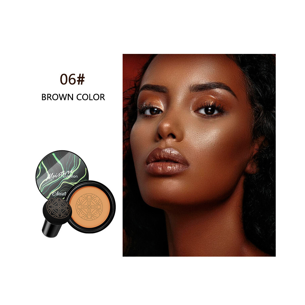 (06# BROWN COLOR) Mushroom Head Air Cushion CC Cream - Mushroom Head Foundation/Long Lasting Nude Matte Concealer