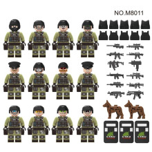 Lot de 12 figurines de l'équipe spéciale antiterroriste de la police de la ville, blocs de construction