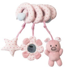 (rose -40 cm) Jouet à suspendre pour bébé pour poussette et berceau, ours en peluche spirale cercle