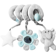 (gris -40 cm) Jouet à suspendre pour bébé pour poussette et berceau, ours en peluche spirale, cercle