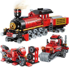 (comme sur la photo) High-tech 305pcs Noël Country City Train Motor Building Block Jouets 3 en 1 Déformation