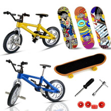 (comme sur la photo) Ensemble de jouets de skateboard Finger Bike