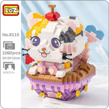 (comme sur la photo) Loz 8115 Animal World Mermaid Cat Princess Cake Apple Pet Doll Model Mini Diamond