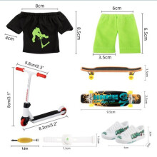 (comme sur la photo) Jouet Mini Finger Skateboard Finger Scooter Finger Pantalon Finger Chaussures