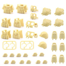 (jaune) Pack d'accessoires d'armure de figurines militaires Moc 46 pièces compatible avec les soldats