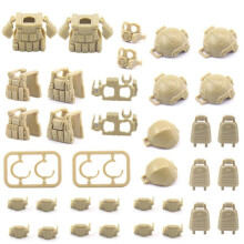 (tan) Pack d'accessoires d'armure de figurines militaires Moc 46 pièces compatible avec les soldats