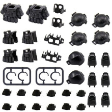 (noir) Pack d'accessoires d'armure de figurines militaires Moc 46 pièces compatible avec les soldats