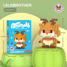 (Clever Fawn-128Pcs) Blocs de construction créatifs Clever Animal Lion Hamster Pingouin Modèle Jouets