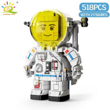 518 pièces de figurines d'astronautes spatiaux, blocs de construction, ville, aérospatiale, cosmonaute,