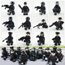 Figurine de police d'assaut des forces spéciales, blocs de construction avec armes, jouet de construction
