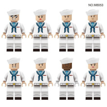 (comme sur la photo) 8 pièces M8053 Marine Serviceman Marine Warfighter Building Block Doll Toy