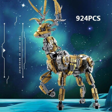 (comme sur la photo) Figurines d'action créatives Moc Building Block Future Mechanical Elk Assemble