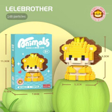 (Lion - 148 pièces) Blocs de construction d'animaux intelligents Chèvre Hamster Pingouin Modèle Jouets