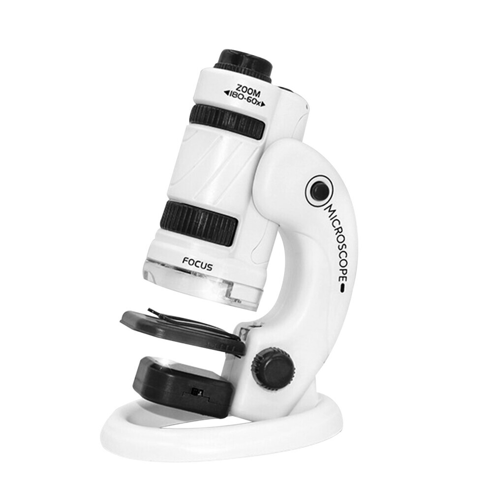 (noir) Kit de microscope STEM portable pour enfants avec lumières LED