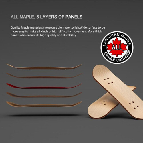 (bleu clair) Jouet de skateboard créatif en bois 2