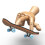 (bleu clair) Jouet de skateboard créatif en bois 5