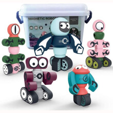 (comme sur la photo - Emballage, 29x20x17cm) 35pcs Robots magnétiques, ensemble de blocs magnétiques