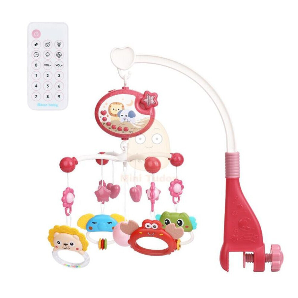 (rose foncé) Mobile pour berceau de bébé, jouet hochet pour bébé de 0 à 12 mois, projecteur musical