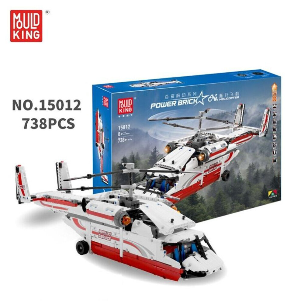 (comme sur la photo) Mould King Advanced Building Block Technology Machinery Helicopter Boy Bâtiment