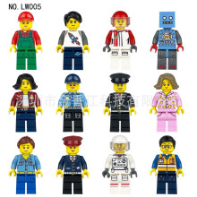 (comme sur la photo) Lw005 City Series Astronaute Humain Coureur Agriculteur Ingénieur de police Bloc