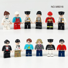 (comme sur la photo) 12 pièces City Series Doctor Police Professional Doll Building Blocks