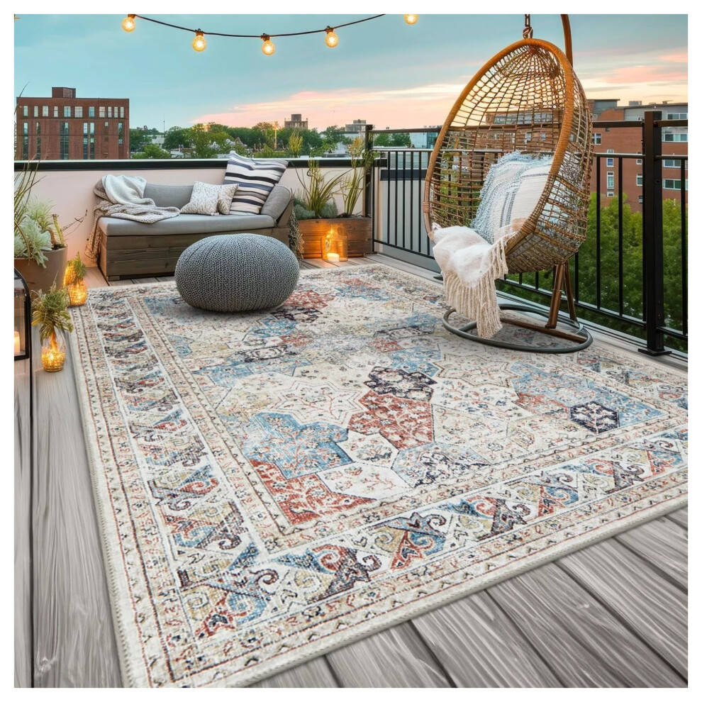 Imperial Rooms (200 Cm X 290 Cm (6.5Ft X 9.5Ft)- Large Area Rug/Carpet., Coastal- Cashmere Rug) Large Traditional Rugs Living Room Carpet Door Mat Cream