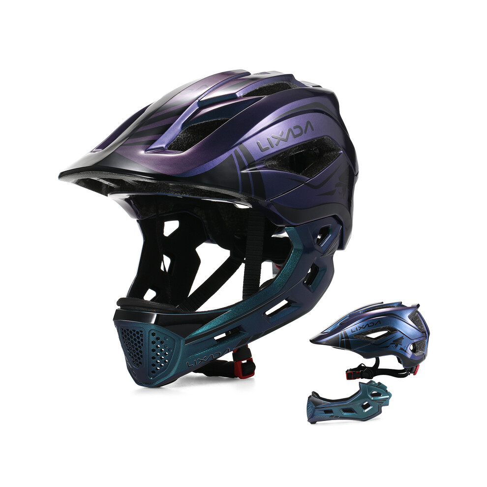 (CHINE-Bleu Violet)Casque intégral amovible pour enfants, équipement de protection pour le sport et