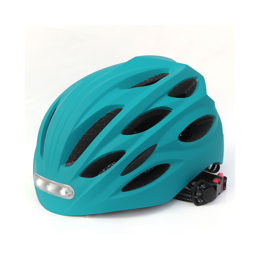 (L 58-60 cm-Bleu)Casque de vélo VTT Casques de vélo de route moulés intégralement avec éclairage LED