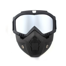 (argent) Masque tactique intégral antibuée pour cyclisme, casque, airsoft, paintball, avec bouche