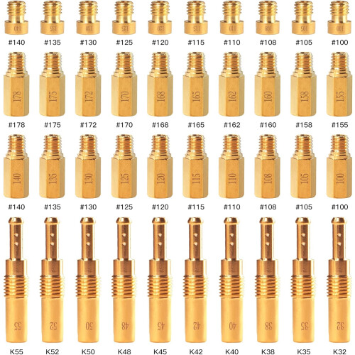 40PCS Carburetor Main Jet Slow Pilot Jet Kit