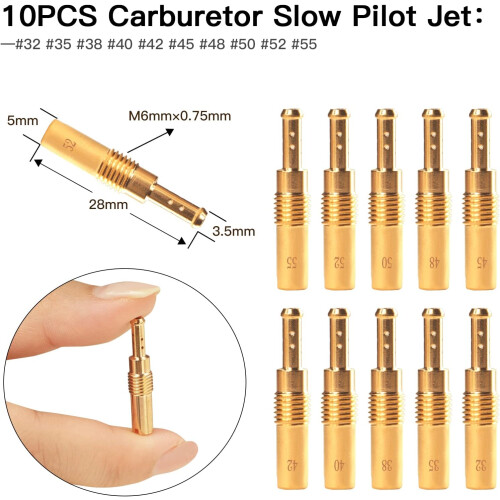 40PCS Carburetor Main Jet Slow Pilot Jet Kit 2