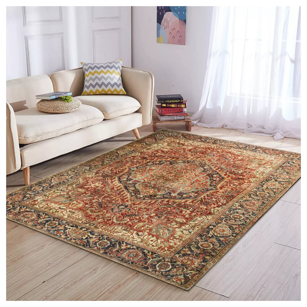 Imperial Rooms (200 Cm X 290 Cm (6.5Ft X 9.5Ft)- Large Area Rug/Carpet., Majestic- Cashmere Rug) Large Traditional Rugs Living Room Carpet Door Mat Red