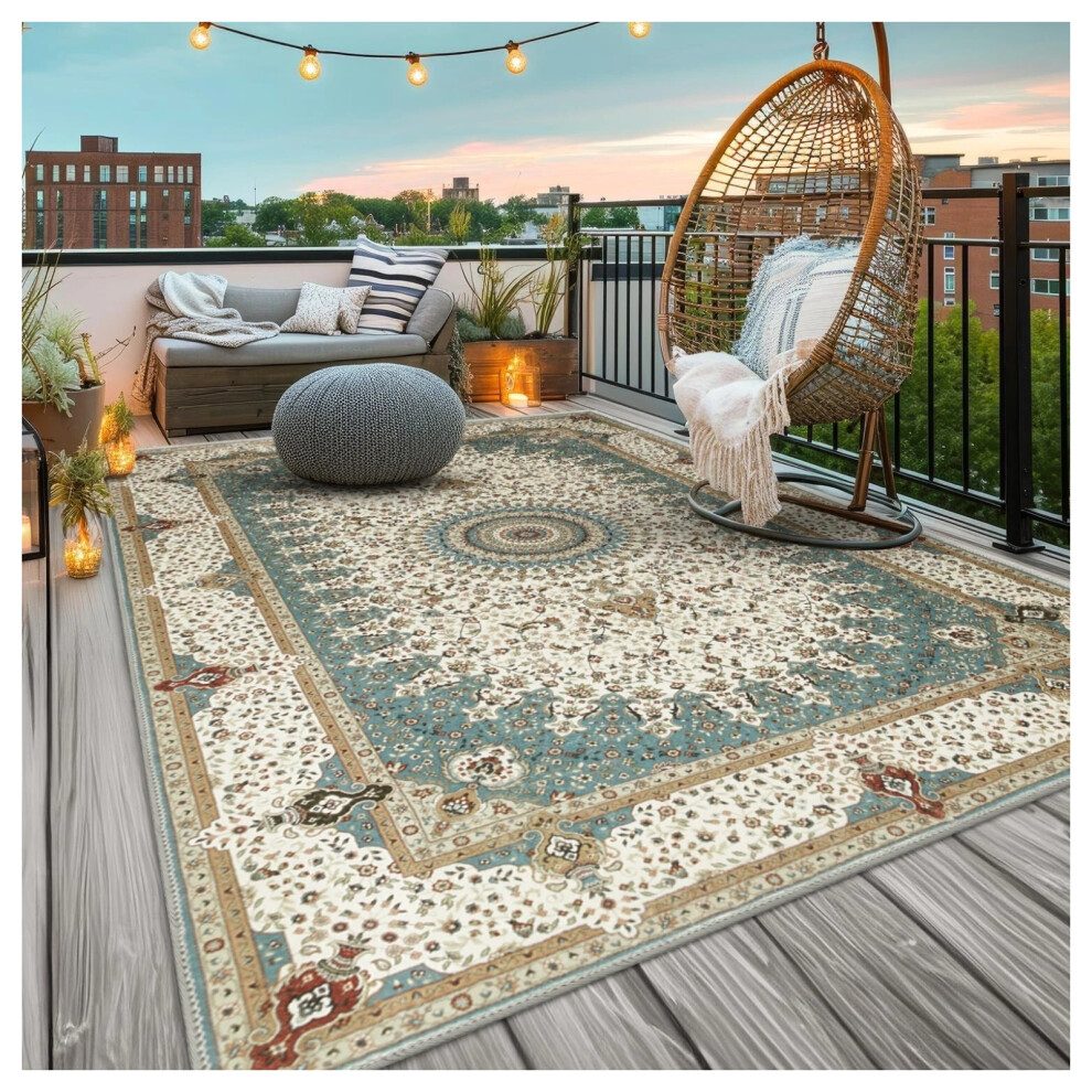 Imperial Rooms (200 Cm X 290 Cm (6.5Ft X 9.5Ft)- Large Area Rug/Carpet., Willow- Cashmere Rug) Large Traditional Rugs Living Room Carpet Door Mat Green
