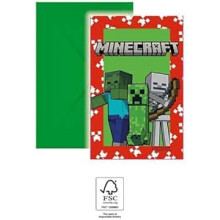 Minecraft Party 6 Invitations & Envelopes